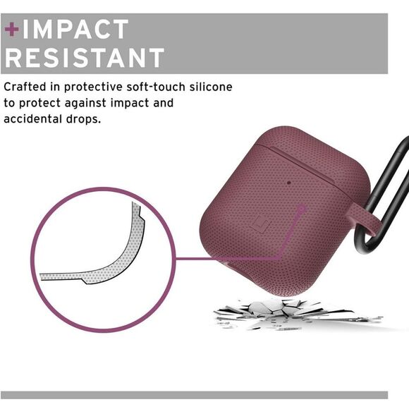 NWT U by UAG Silicone Case Shockproof Carabiner Dusty Rose AirPods Gen 1 & 2‎ - Picture 3 of 11